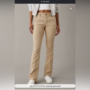 AE Stretch Kick Bootcut Pant- Khaki, Size 16 Long, Stretch